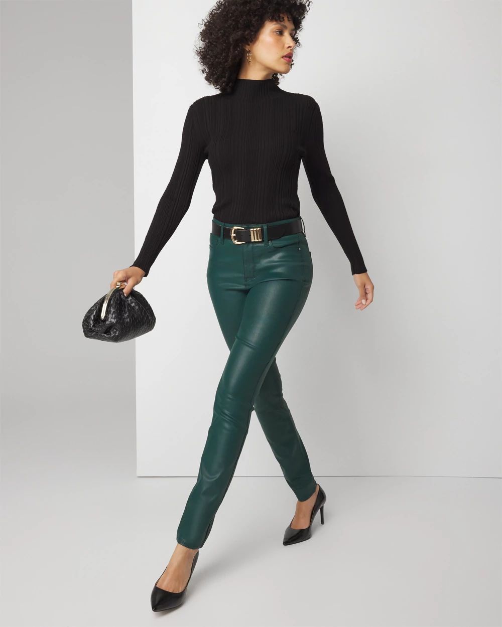 High-Rise Coated Skinny Jeans