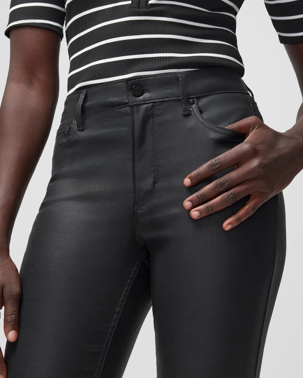 Curvy High-Rise Coated Skinny Jeans