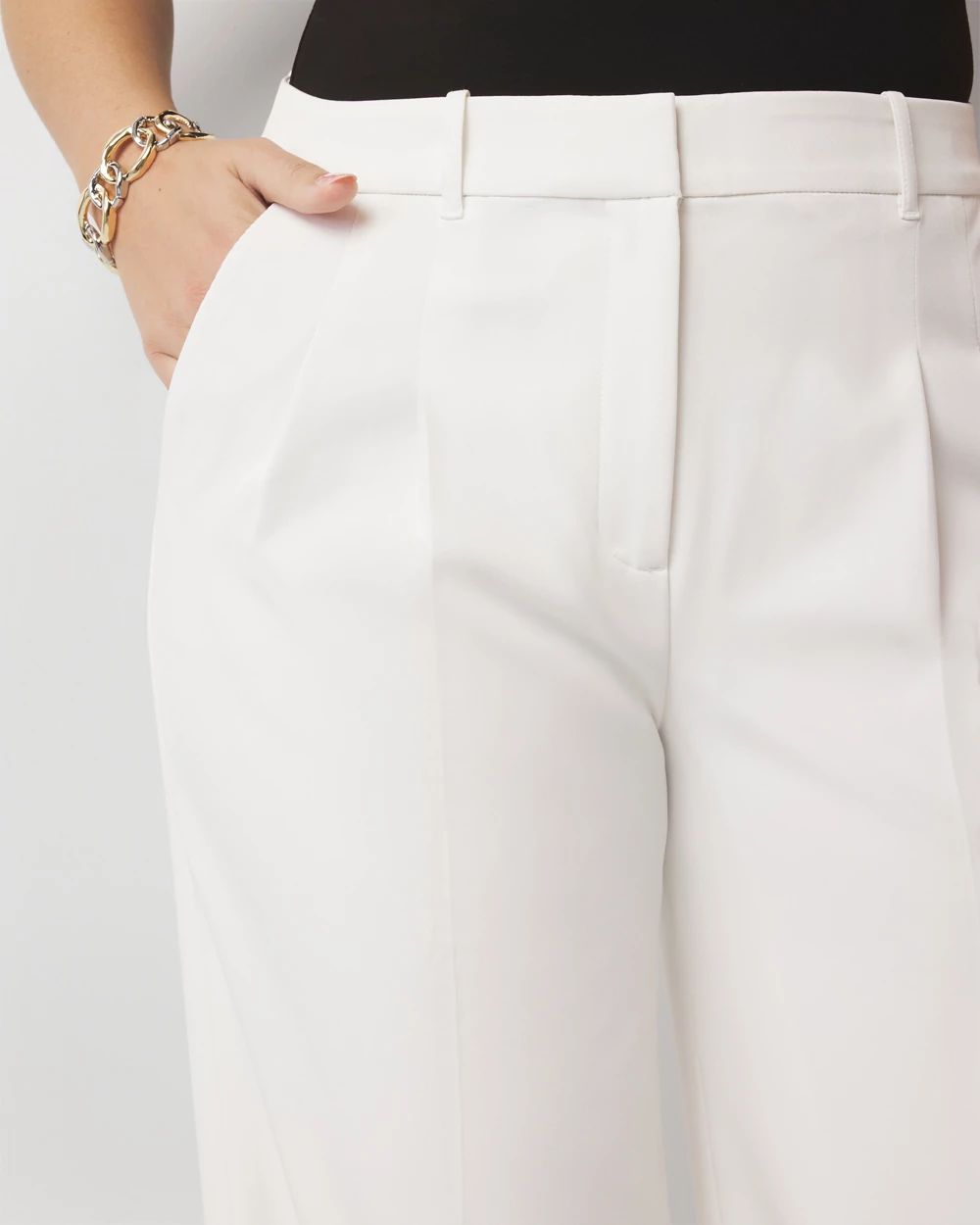 Curvy Pleated Wide Leg Pants