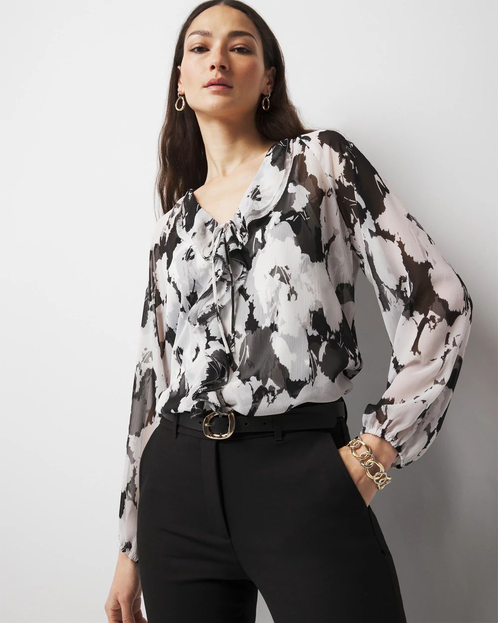 Ruffle Front Blouse