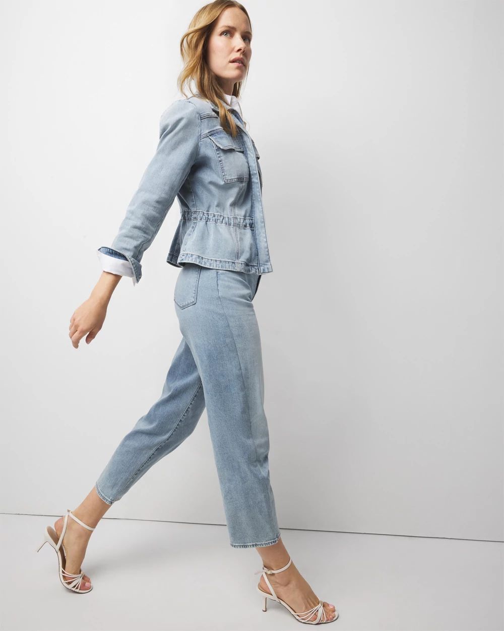 Cinched-Waist Denim Jacket