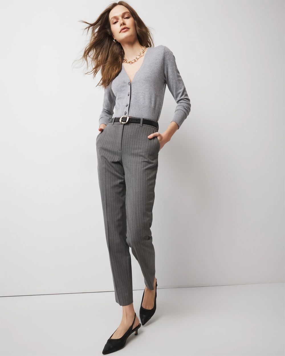 Petite WHBM® Elle Slim Ankle in Pinstripe