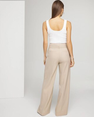 Belted Wide-Leg Woven Pants click to view larger image.