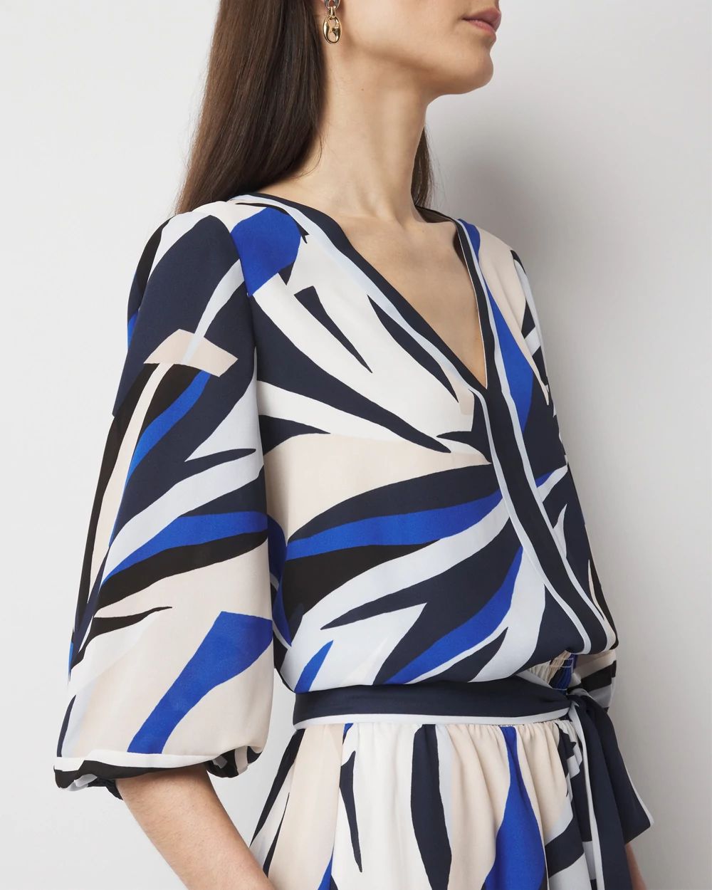 Palm Print Wrap Dress