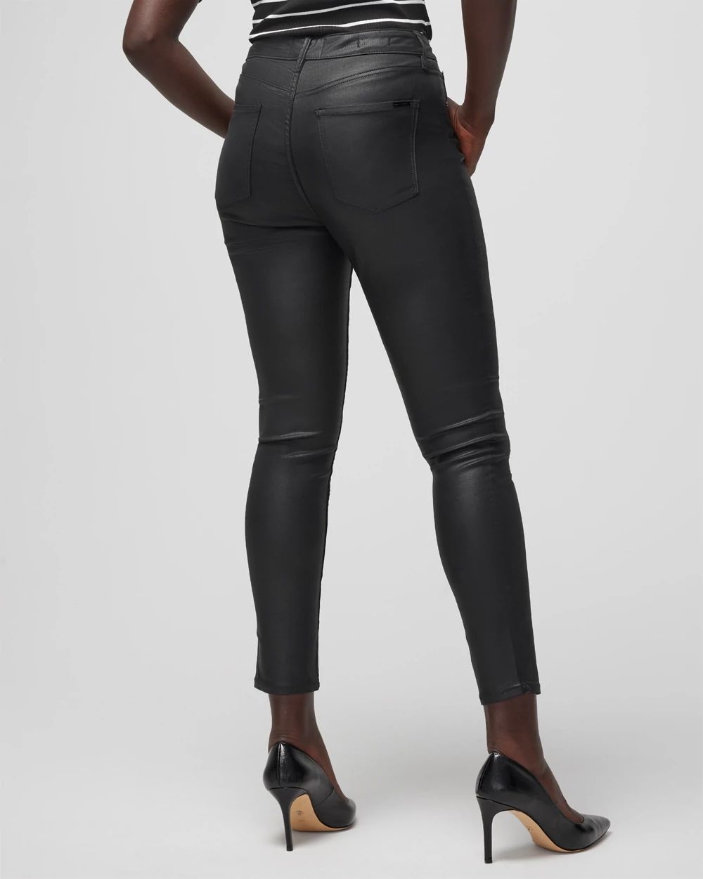 Curvy High-Rise Coated Skinny Jeans