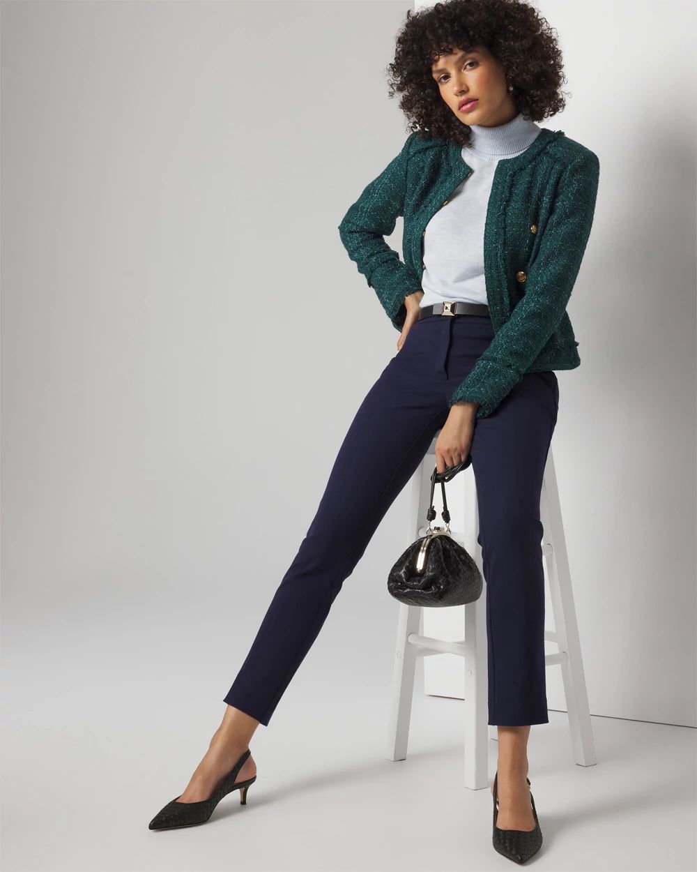 Mid-Rise Stovepipe Pants