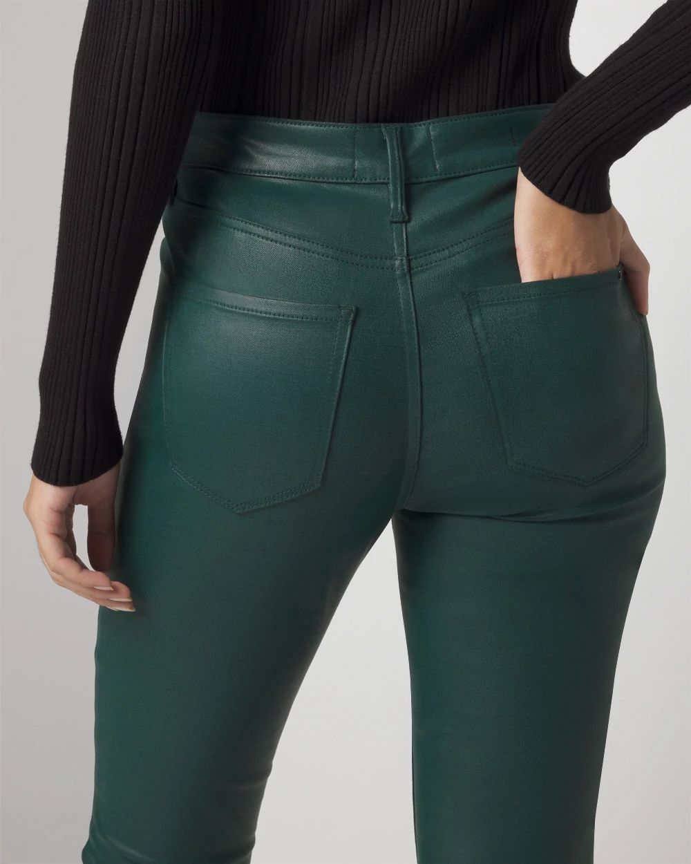 High-Rise Coated Skinny Jeans