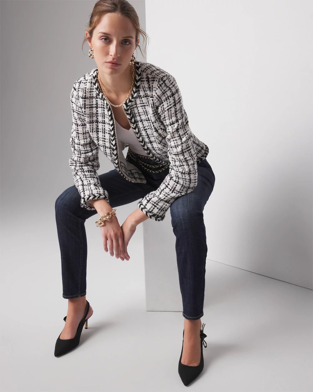 Braided Trim Tweed Jacket