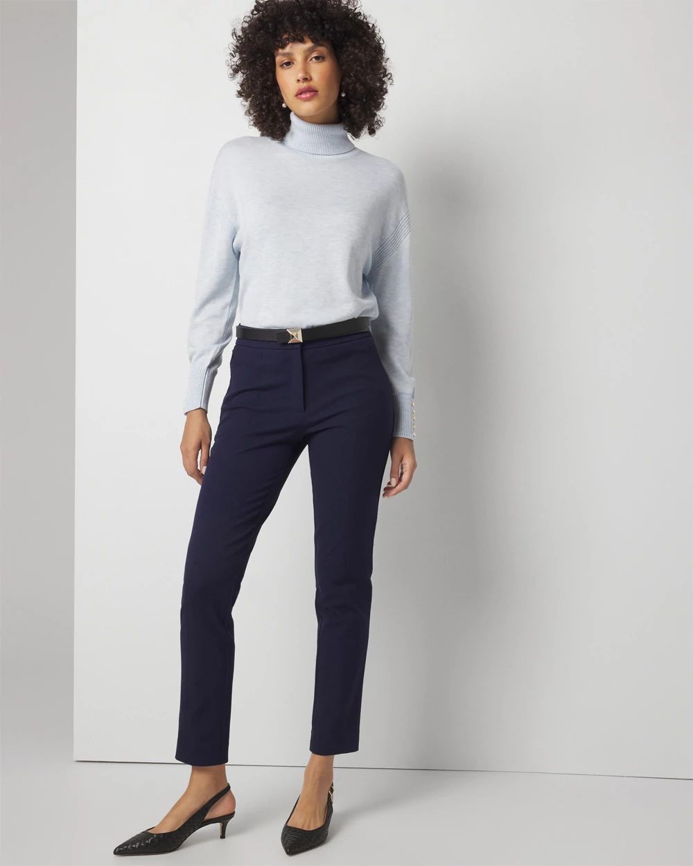 Mid-Rise Stovepipe Pants