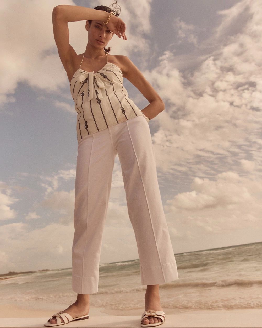 High-Rise Wide Leg Cropped Jeans click to view larger image.