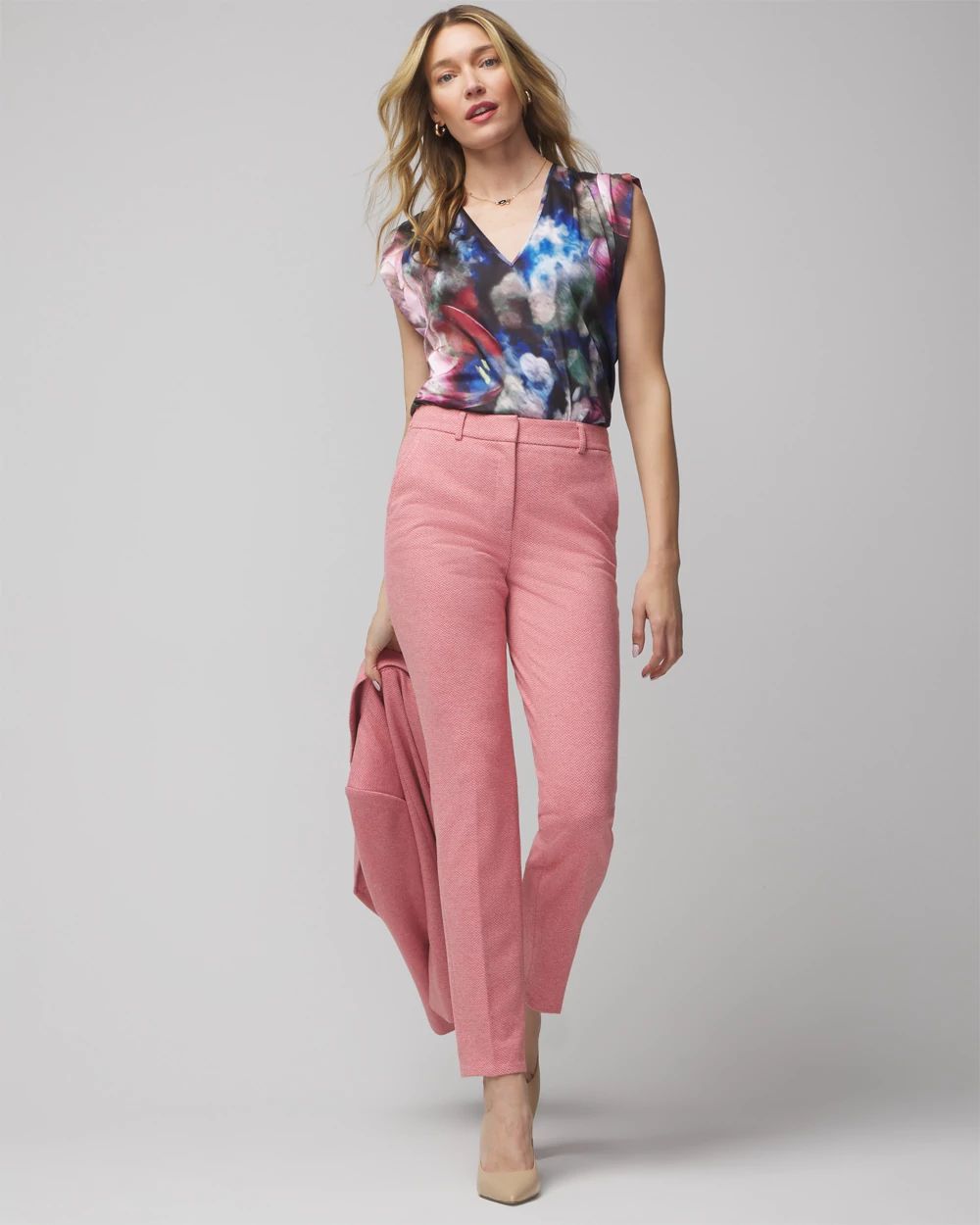 WHBM® Elle Slim Ankle Brushed Ponte Pant