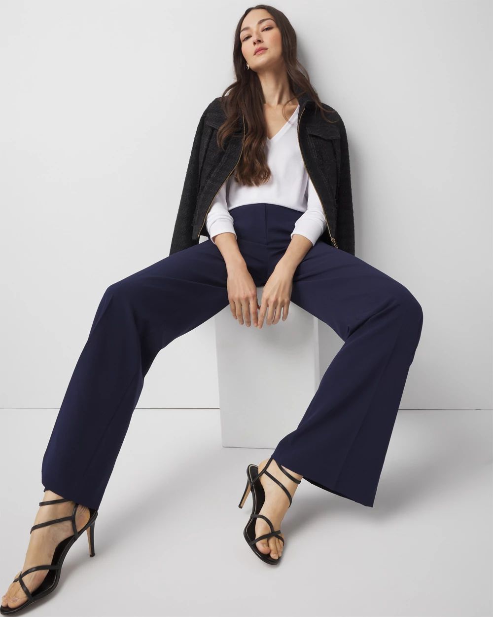 Petite Pleated Wide Leg Pants
