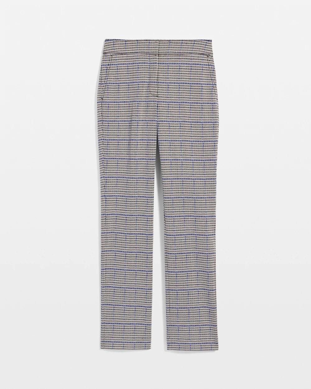 Petite Straight Leg Houndstooth Luxe Plaid Pants