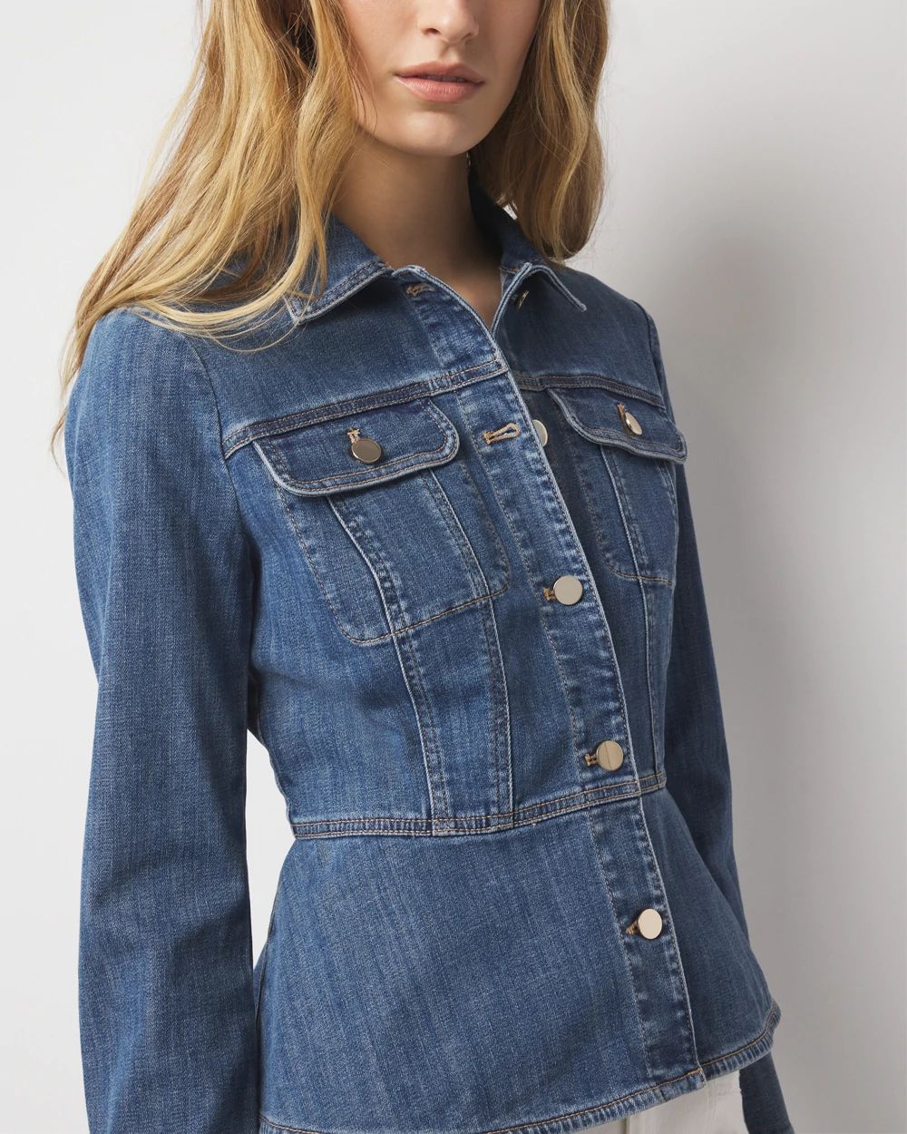 Denim Peplum Jacket