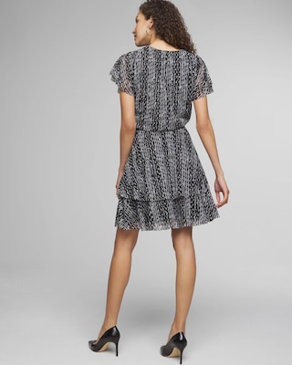 Mesh Kimono-Sleeve Mini Dress