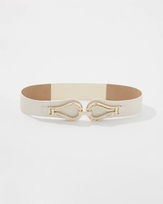 Faux Leather Braided Stretch Waist Belt