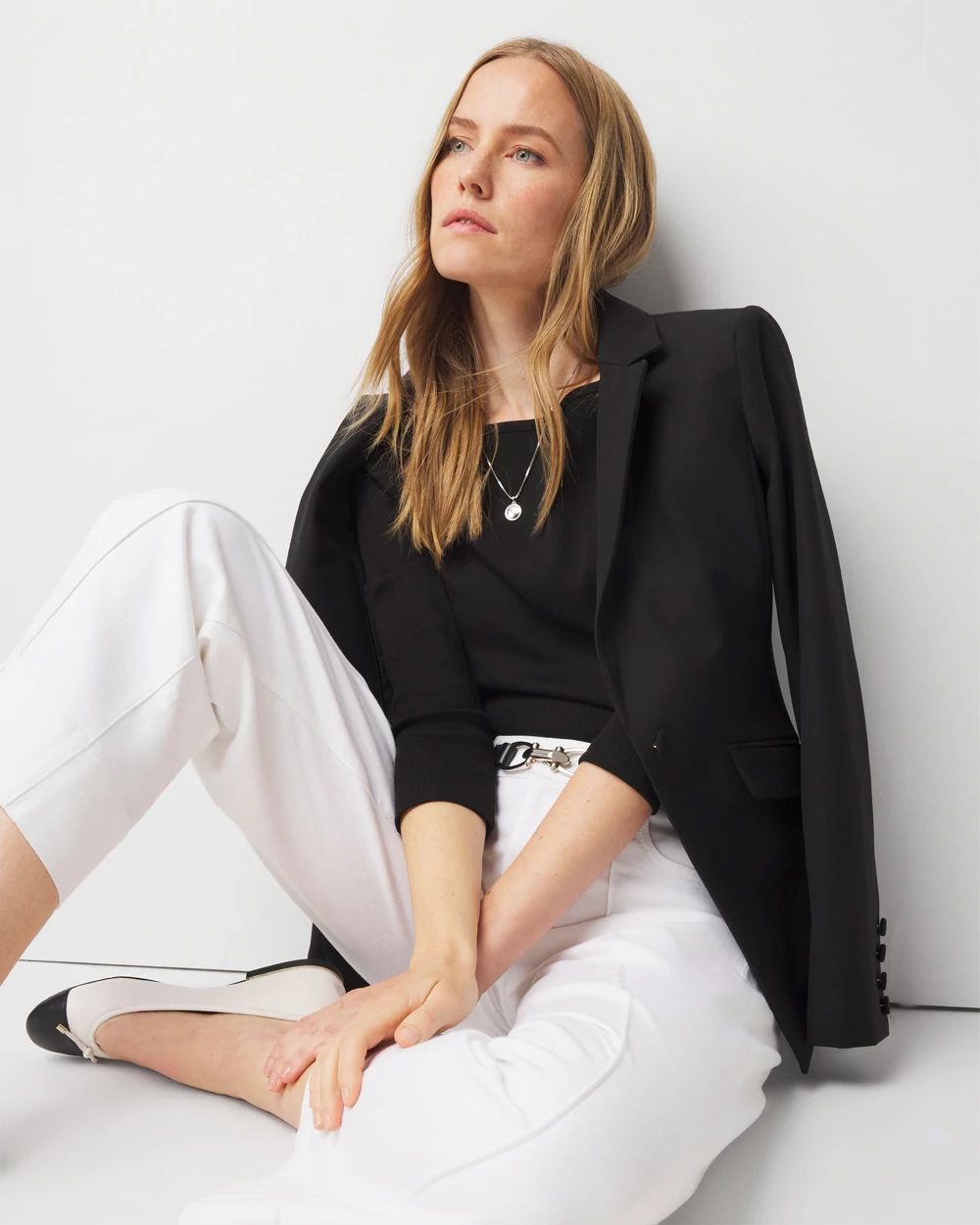 WHBM FORME™  Ribbed Stretch Boatneck Top