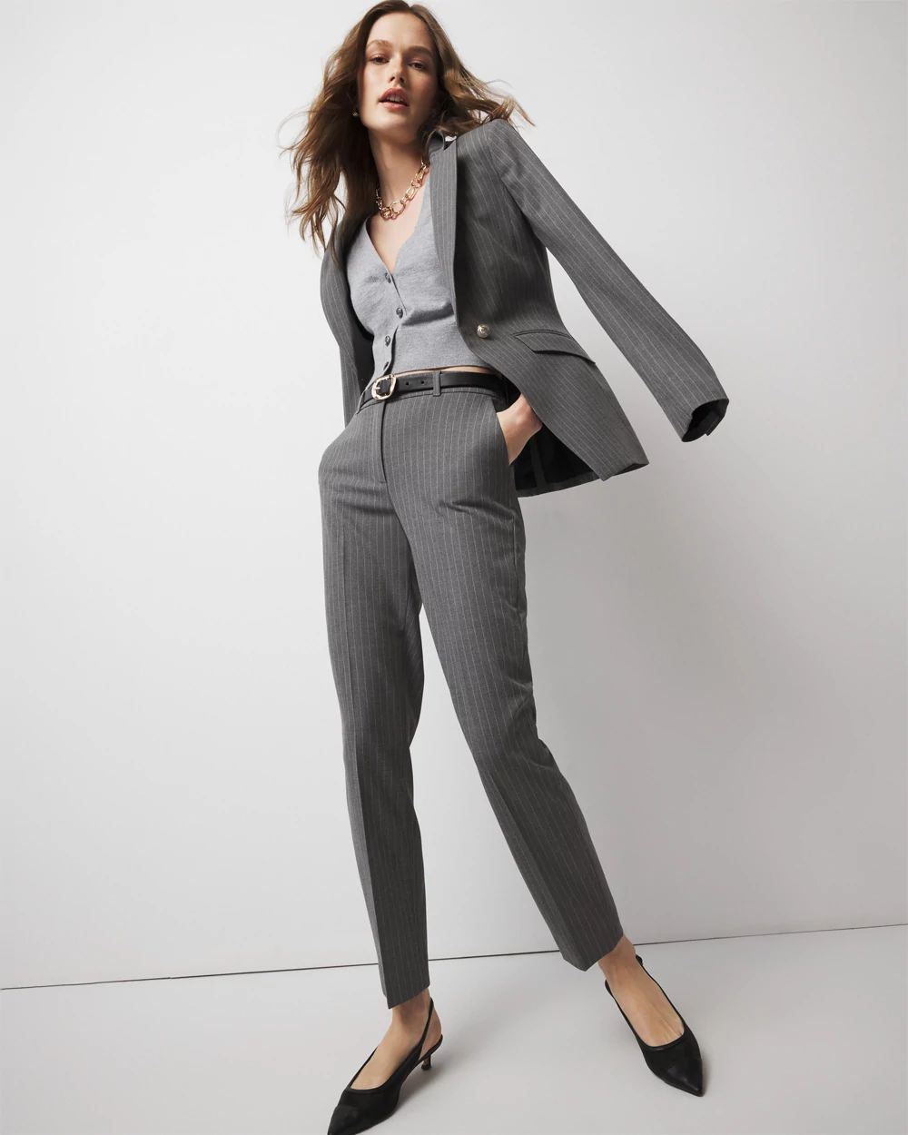 Petite WHBM® Elle Slim Ankle in Pinstripe