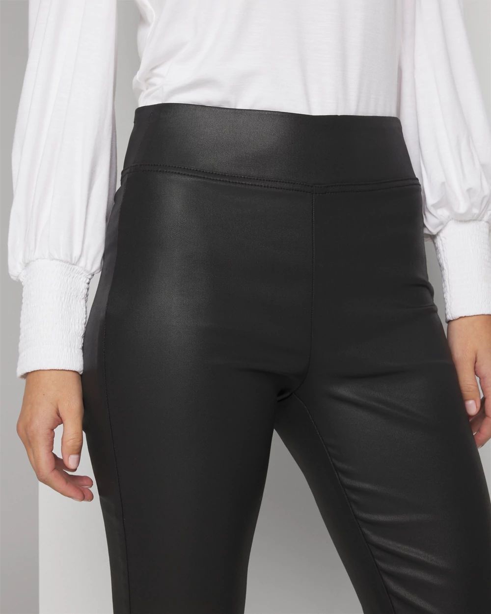 Extra High-Rise Coated Pull-On Flare Jeans