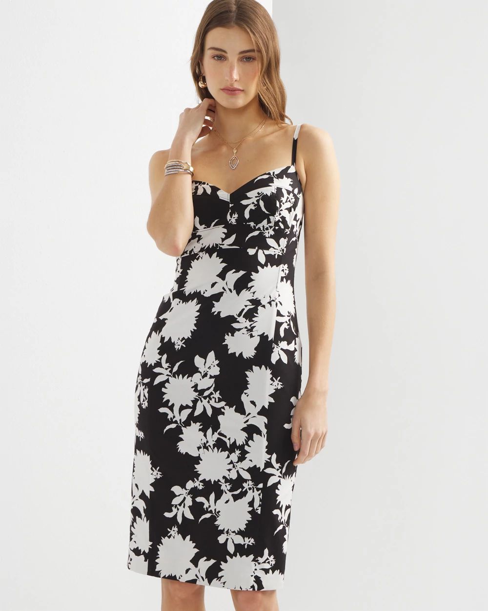 Petite Poplin Bustier Sheath Dress