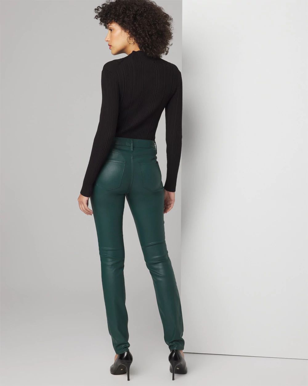 High-Rise Coated Skinny Jeans
