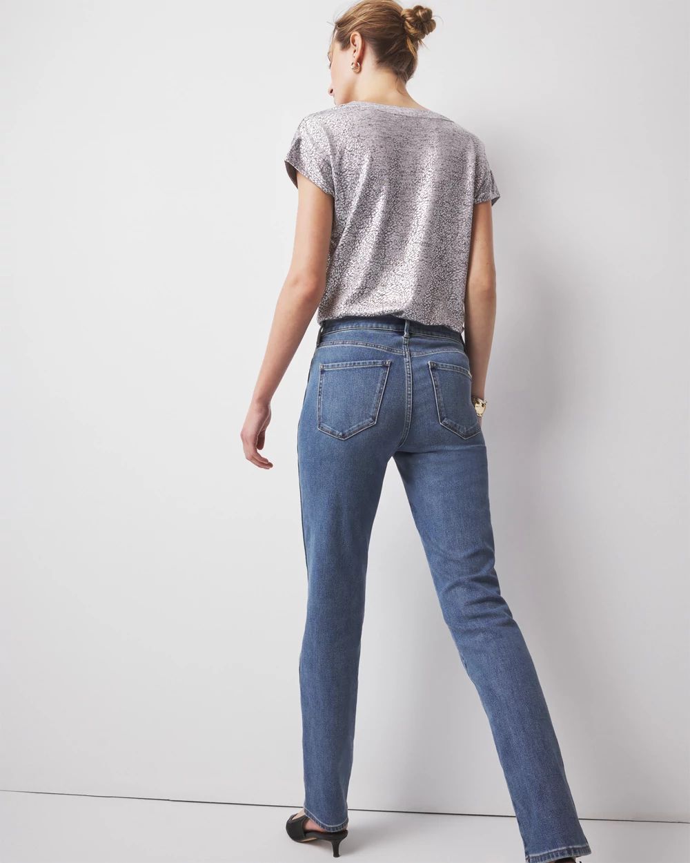 Petite High-Rise Straight Full-Length Jeans
